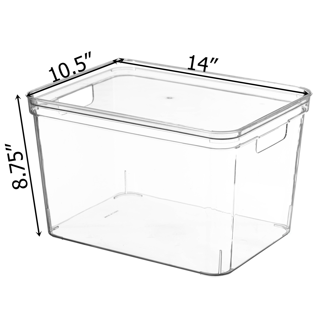 Picture of Basicwise QI004823.L Basicwise Clear Storage Container with Lid For Kitchen Pantry Cabinet & Fridge Storage For Organizing Snacks Produce Supplies Or Essentials Durable Bin For Home Dorm Apartment Or Office Use, Large