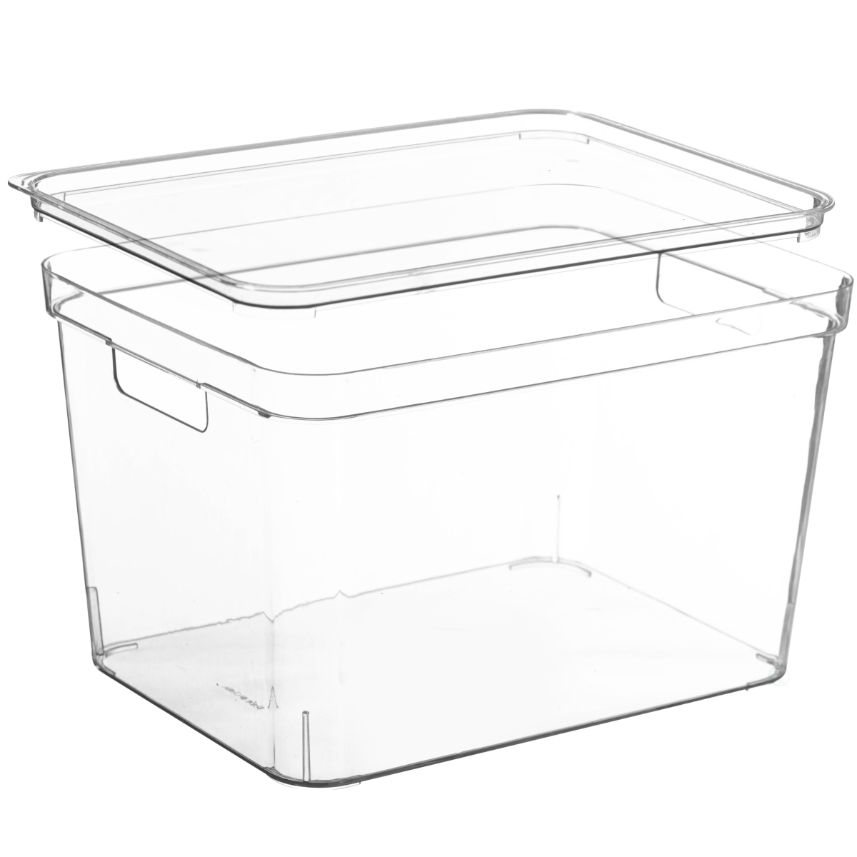 Picture of Basicwise QI004823.L Basicwise Clear Storage Container with Lid For Kitchen Pantry Cabinet & Fridge Storage For Organizing Snacks Produce Supplies Or Essentials Durable Bin For Home Dorm Apartment Or Office Use, Large