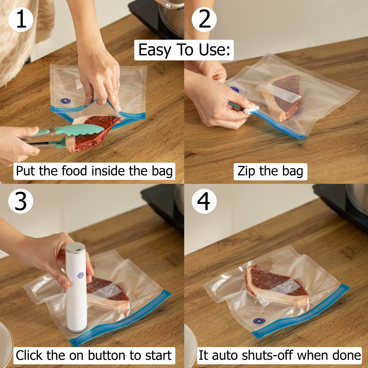Picture of Basicwise QI004797-98 Basicwise 9' x 8' Set of 12 Reusable Airtight and Resealable Food Storage Bags