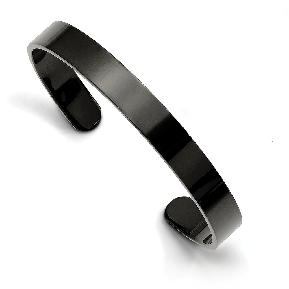 Srb247 Stainless Steel Black Ip-plated Cuff Bangle