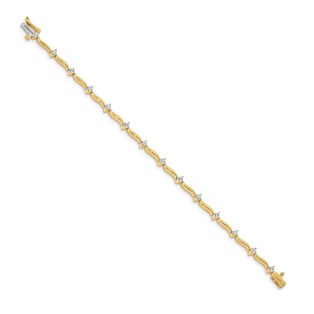 Picture of Finest Gold 14K 2.6 mm Stones Bar Link Tennis Bracelet Mounting