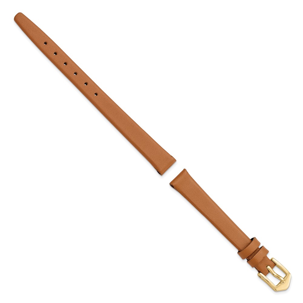 Picture of Finest Gold Gilden 10 mm Light Brown Classic Calfskin Gold-tone Buckle Watch Band
