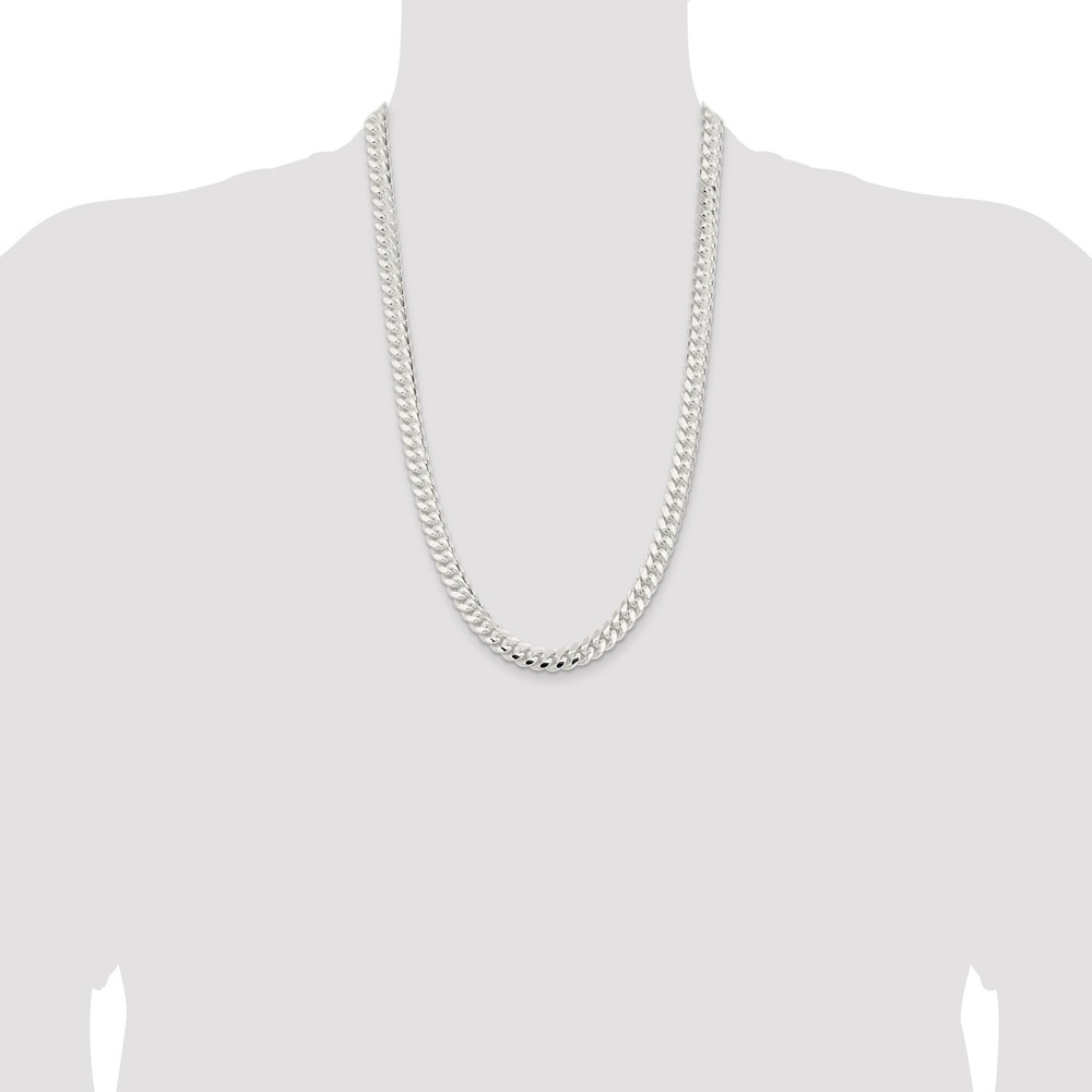 Picture of Finest Gold 9 mm Sterling Silver Polished Domed Curb Chain