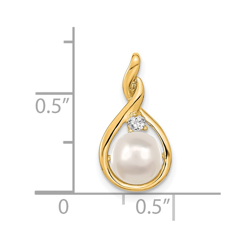 Picture of Finest Gold 7 mm 14K Holds Pearl &amp; 2 mm Diamond Pendant Mounting