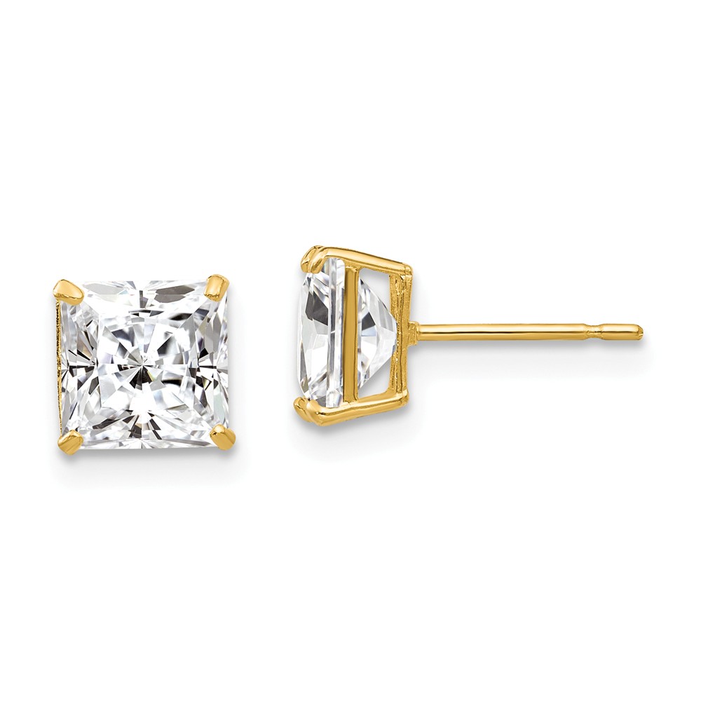 UPC 753678816427 product image for 6 mm 14K Yellow Gold Square Cubic Zirconia Post Earrings, Pair | upcitemdb.com
