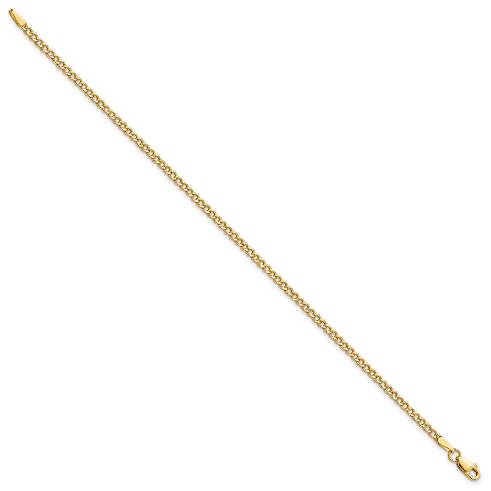 Picture of Finest Gold 10K Yellow Gold 9 in. 2.5 mm Semi-Solid Curb Link Chain Anklet