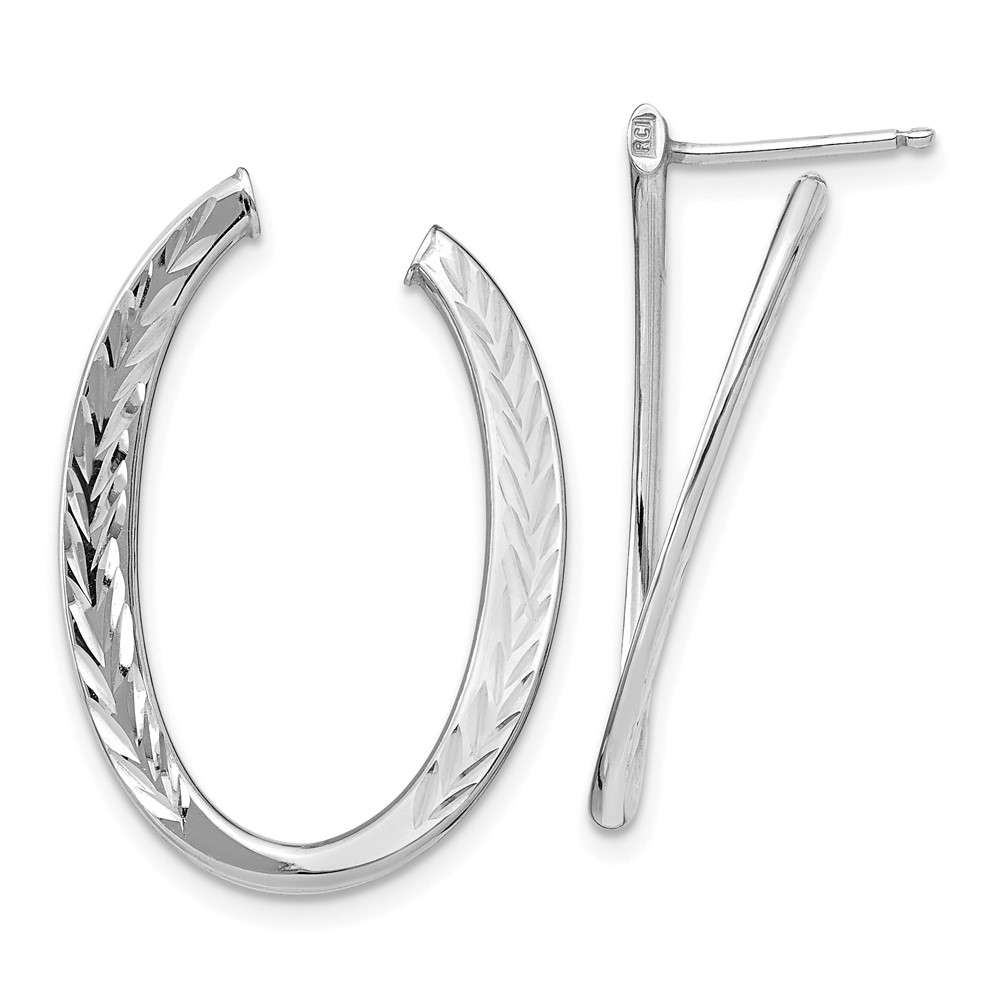 UPC 191101736377 product image for Leslies 14K White Gold Polished Diamond-Cut Hoop Earrings | upcitemdb.com