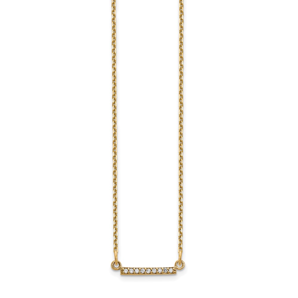 Picture of Finest Gold 14K Yellow Gold Diamond Tiny Bar Necklace