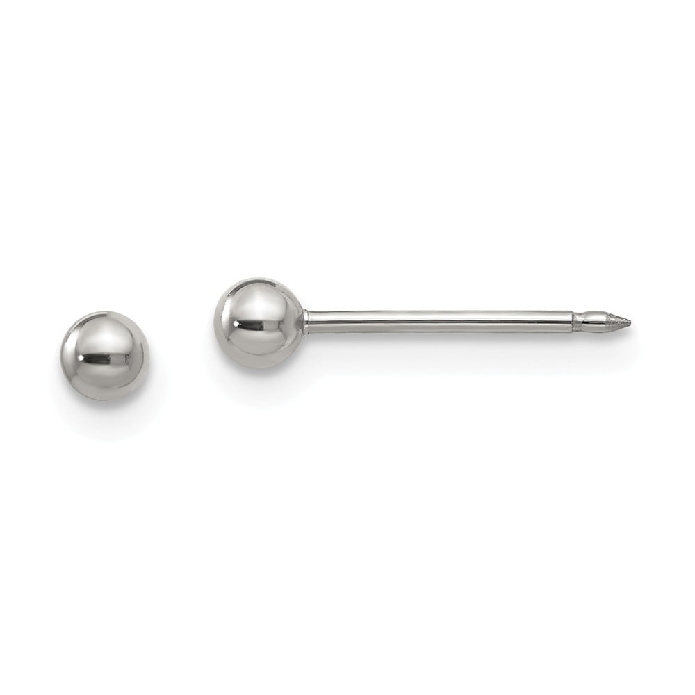 3 Mm Stainless Steel Inverness Polished Ball Post Earrings, Pair