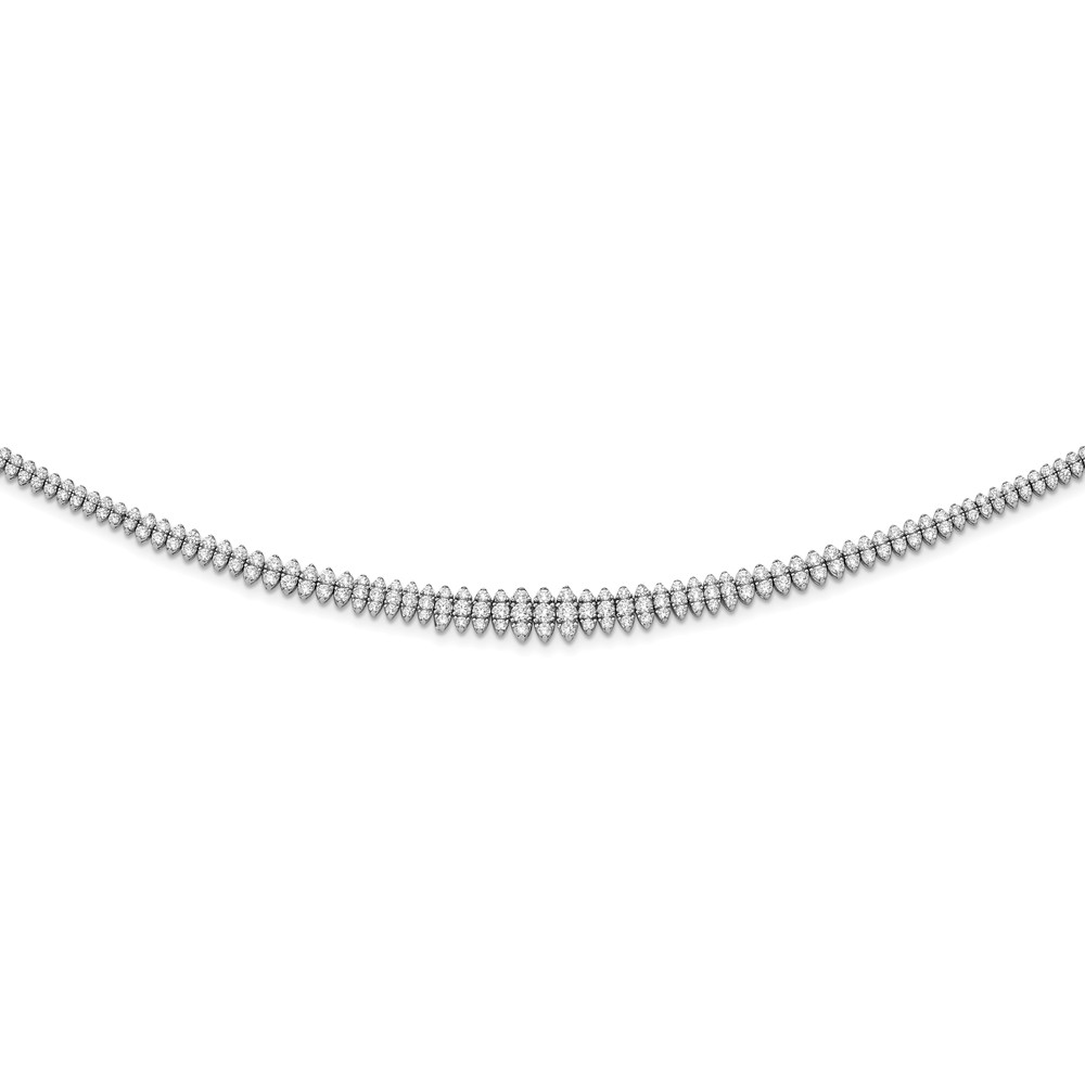 Qg5626-17 Sterling Silver Cz Riviera 17 In. Necklace