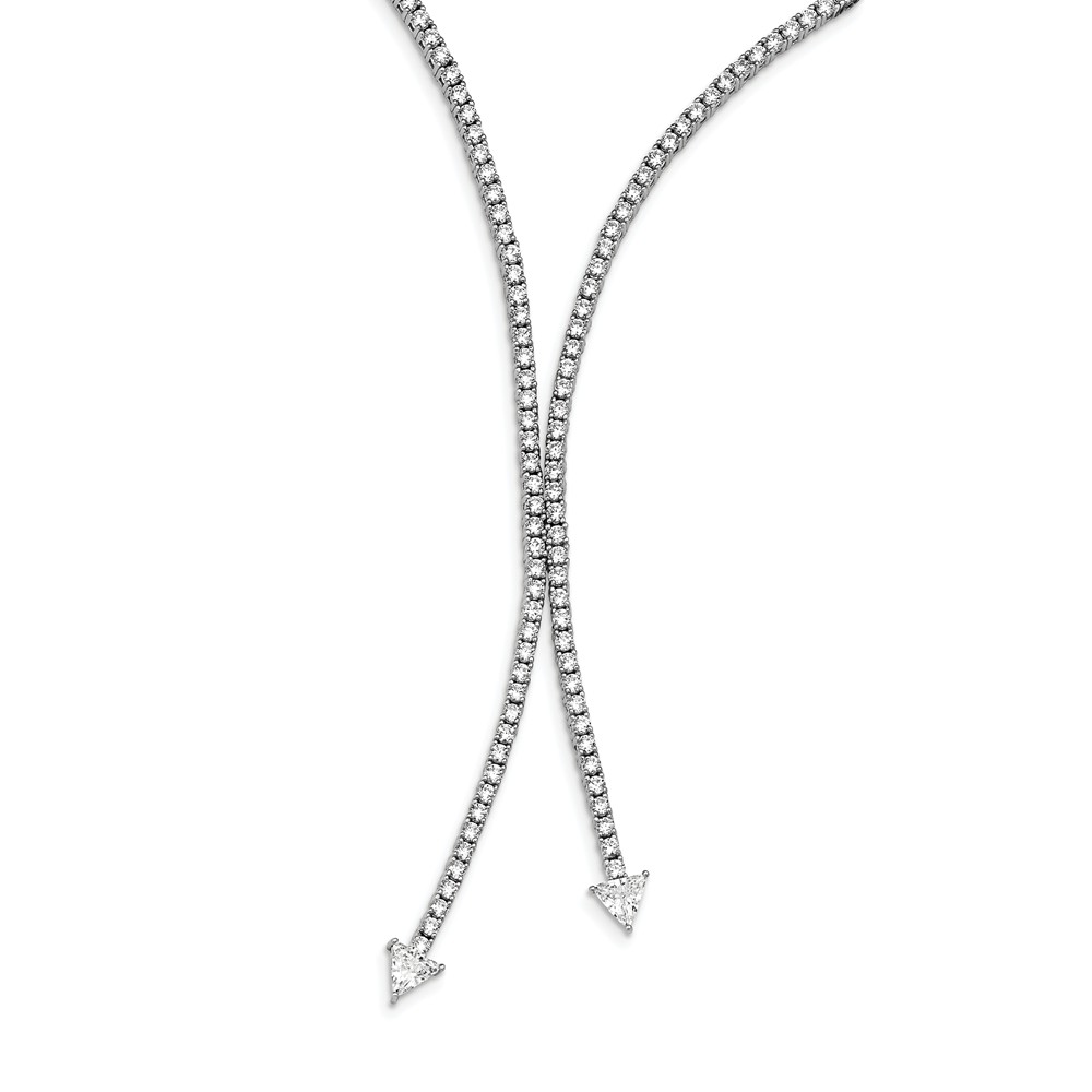 Qg5635-16 Sterling Silver Cz Dangle Arrow 16 In. Necklace