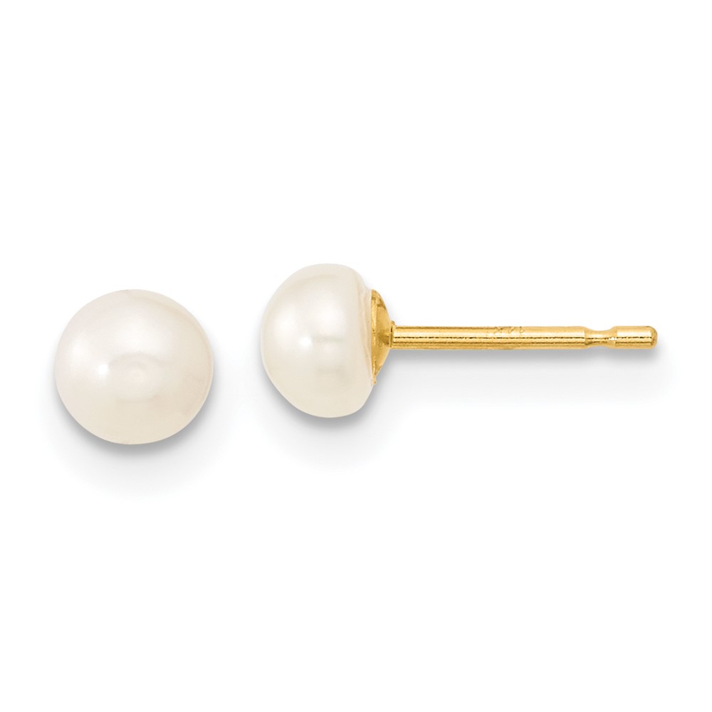 Picture of Finest Gold 14K 4-5 mm White FW Cultured Pearl Pendant&amp;#44; 5 in. Bracelet &amp; Earring Set