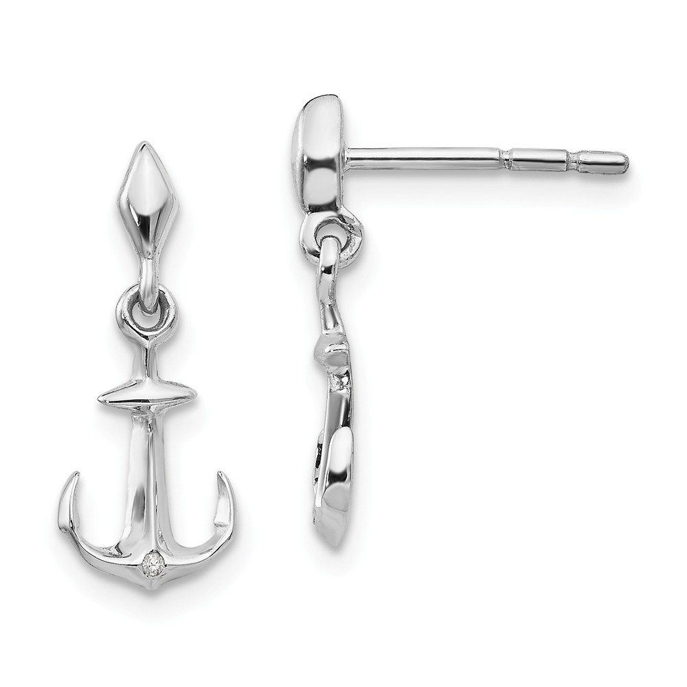 Qw363 Sterling Silver 0.5 Pt Diamond Post Earrings