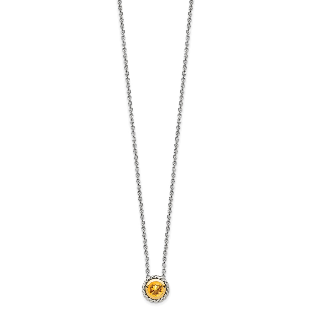 Picture of Finest Gold Sterling Silver with 14K Accent Citrine Necklace