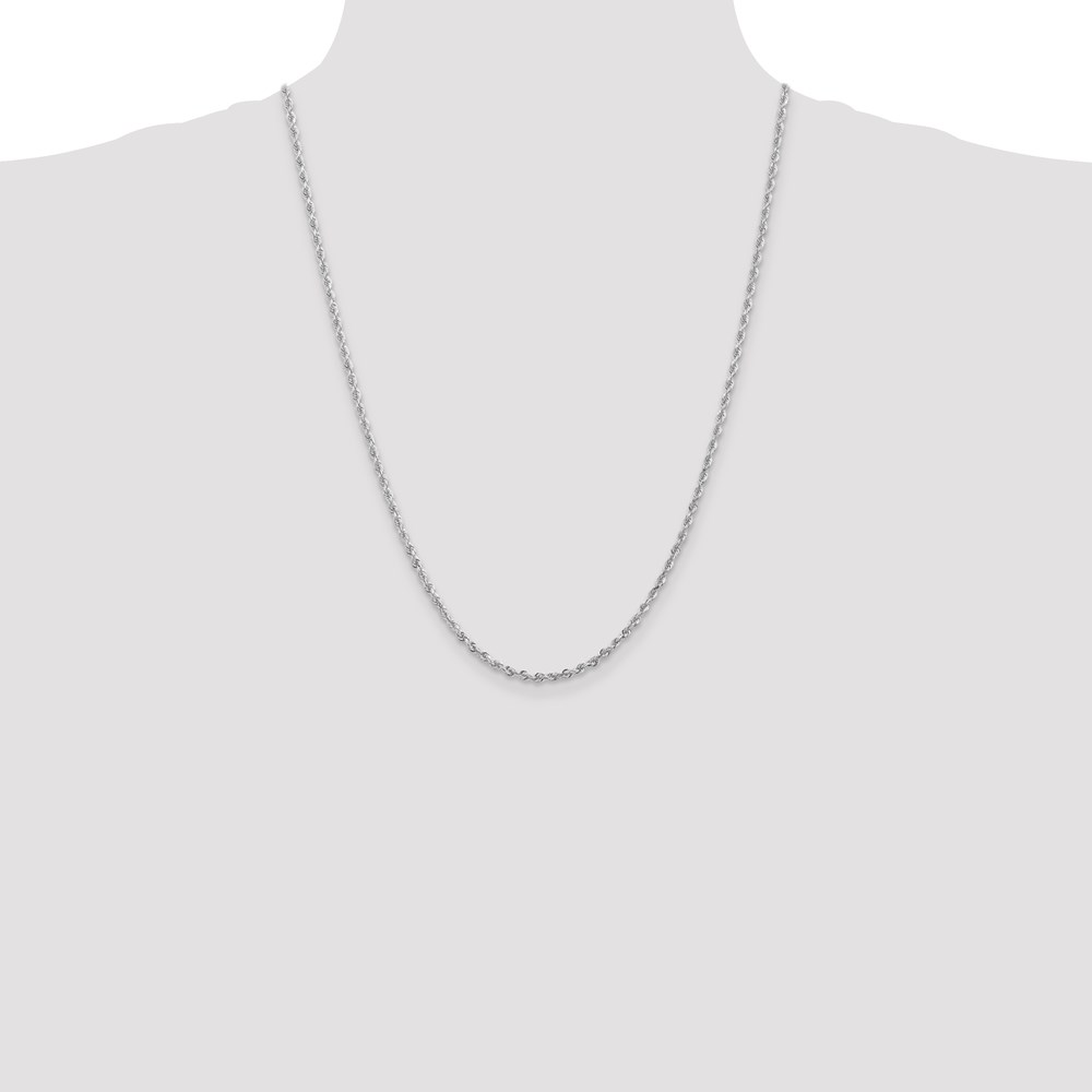 Picture of Finest Gold 24 in. 2.75 mm 14K White Gold Diamond-Cut Quadruple Rope Chain