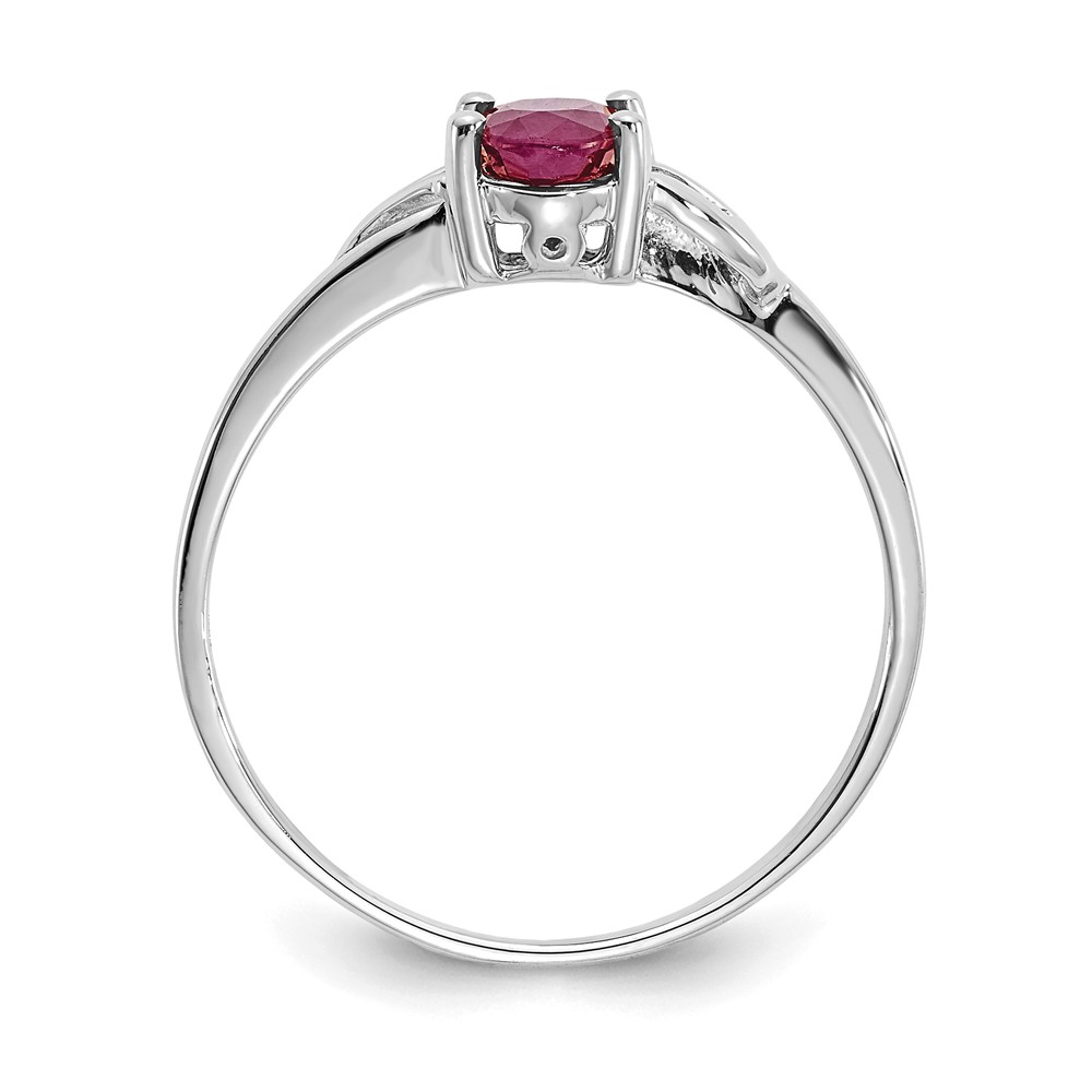 Picture of Finest Gold 10k White Gold Polished Geniune Ruby Birthstone Ring