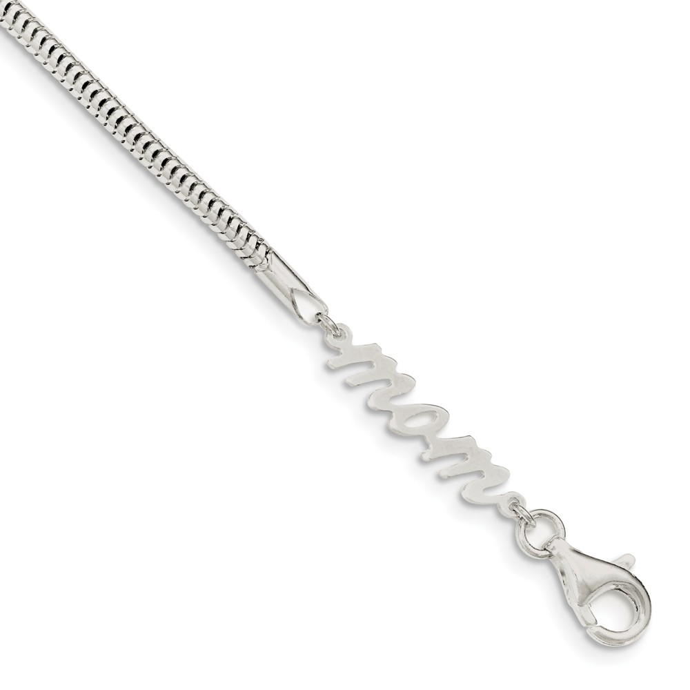 Qg3582-7.5 Sterling Silver Mom Bracelet - Size 7.5