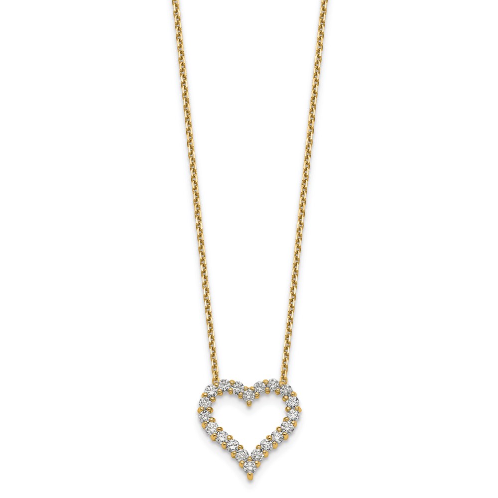 Picture of Finest Gold 14K Yellow Gold Diamond Heart 18 in. Necklace