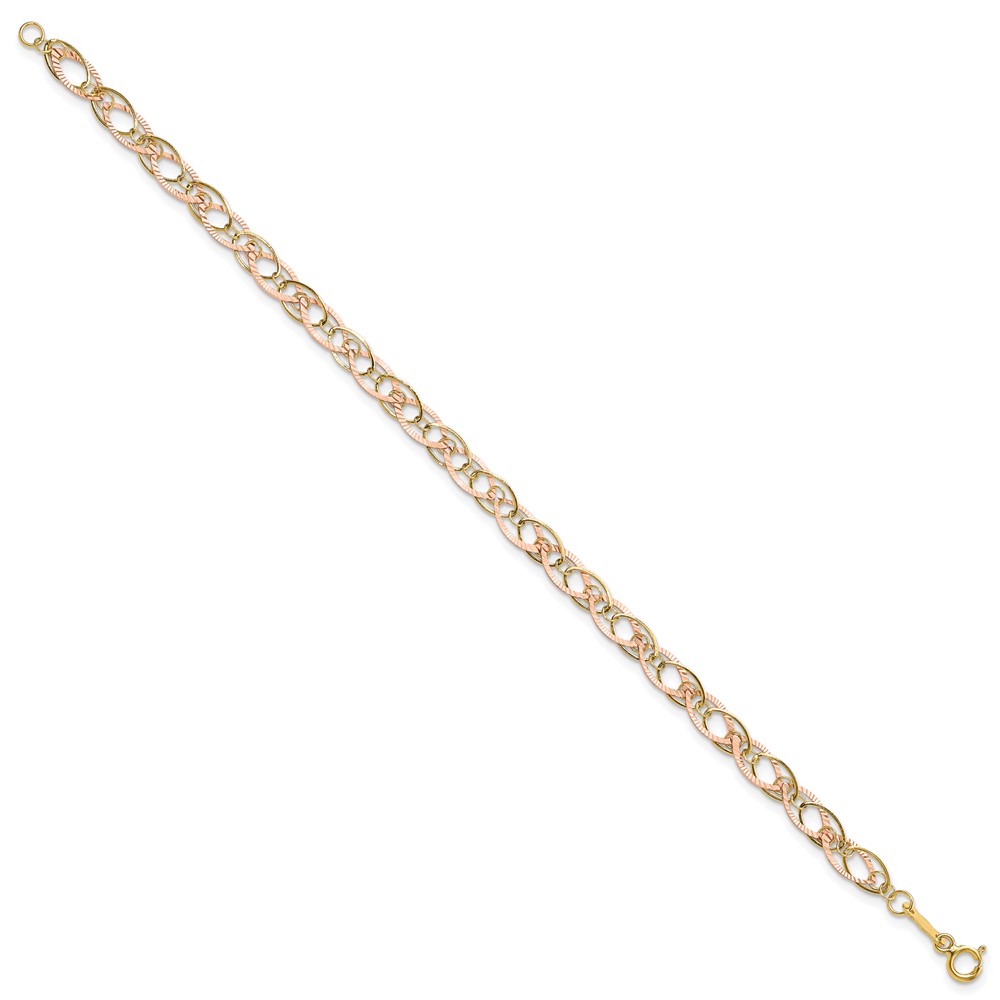 Picture of Finest Gold 14K Two-tone Oval Link Bracelet