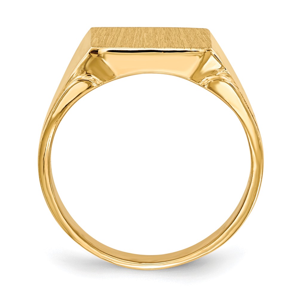 Picture of Finest Gold 14K Yellow Gold 12 x 12 mm Open Back Mens Signet Ring - Size 9