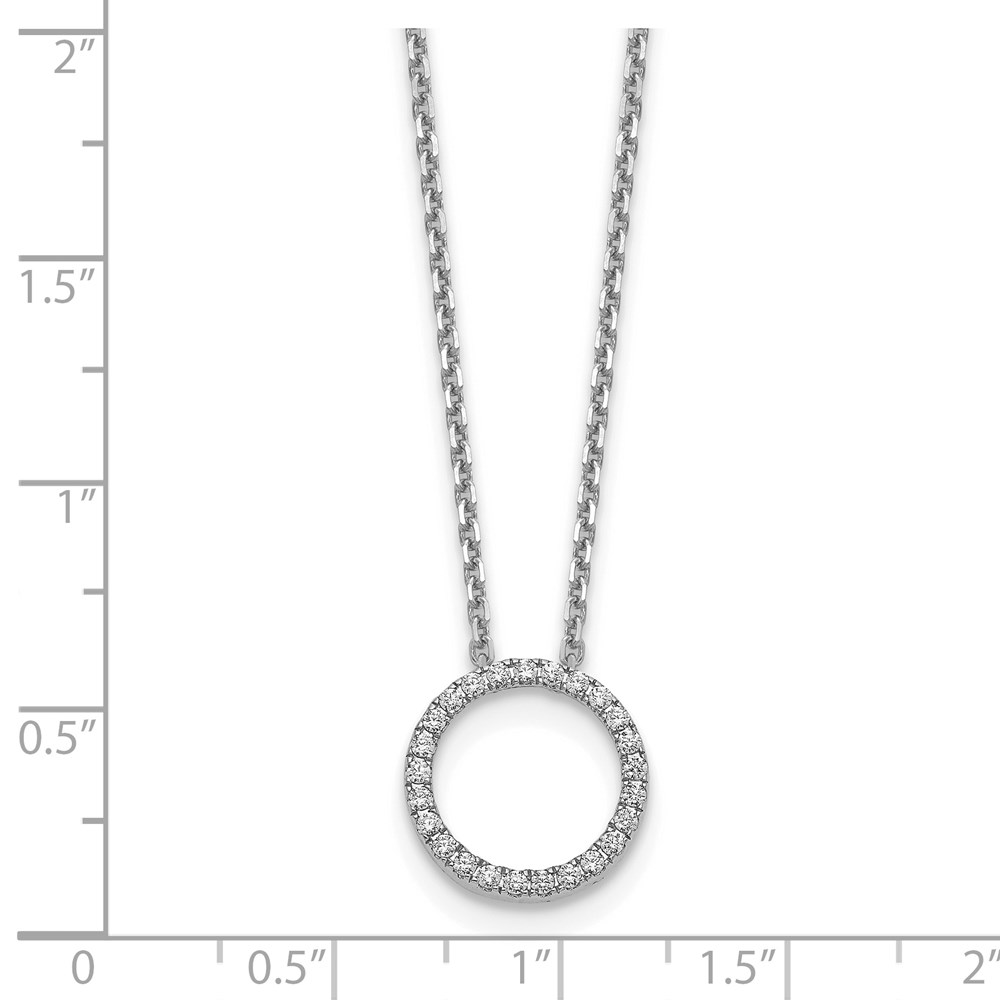 Picture of Finest Gold 14K White Gold Diamond Circle 18 in. Necklace