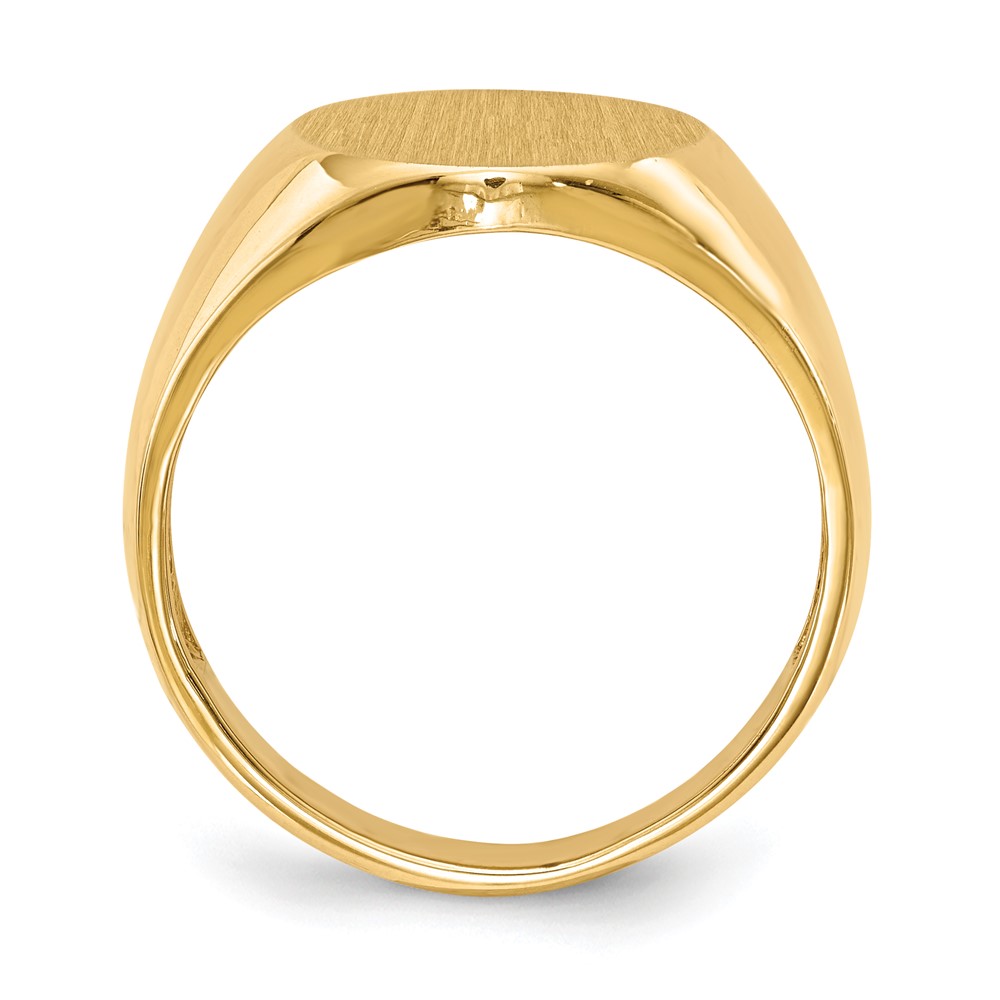 Picture of Finest Gold 14K Yellow Gold 14 x 14 mm Open Back Mens Signet Ring - Size 10
