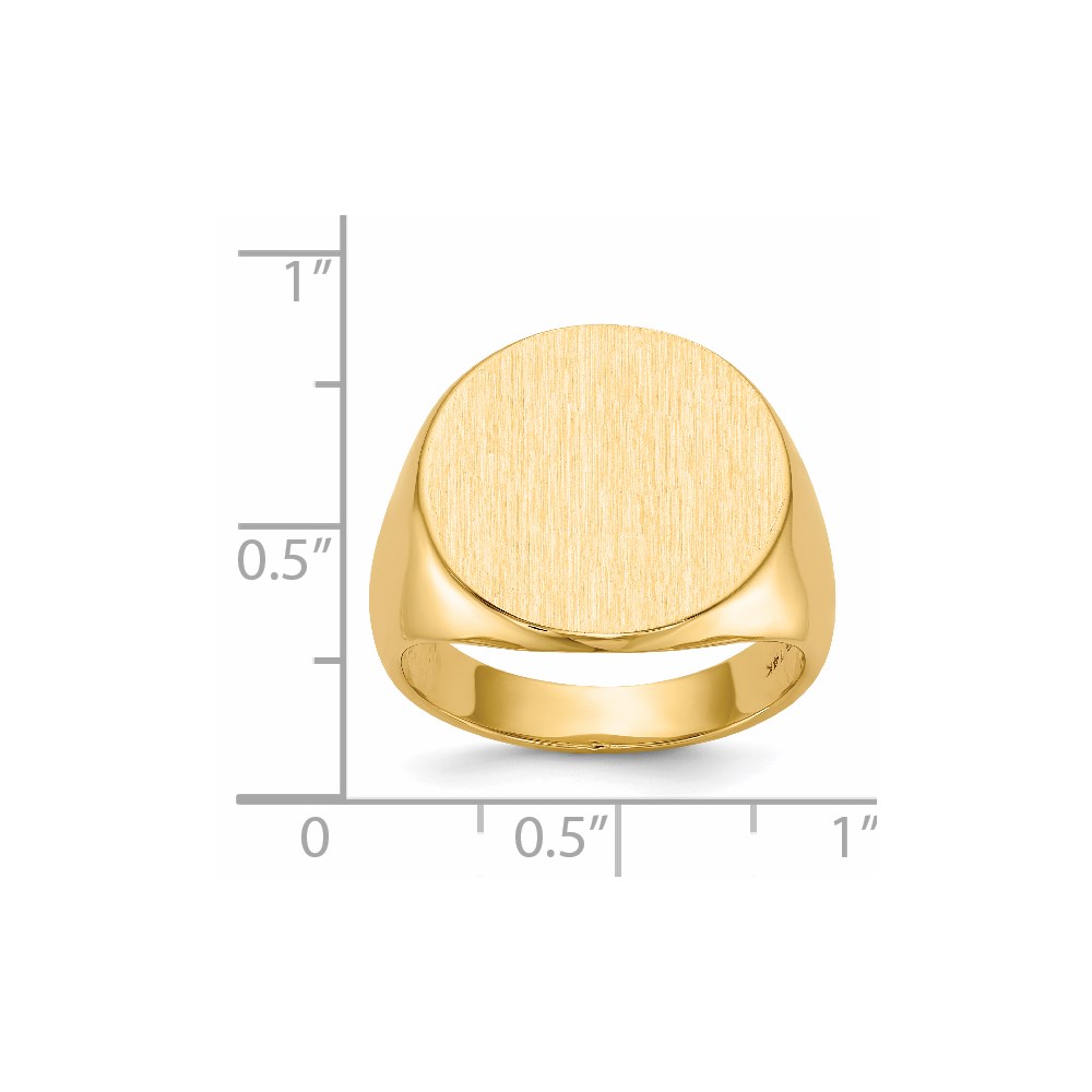 Picture of Finest Gold 14K 17.5 x 18.0 mm Closed Back Mens Signet Ring&#44; Size 10