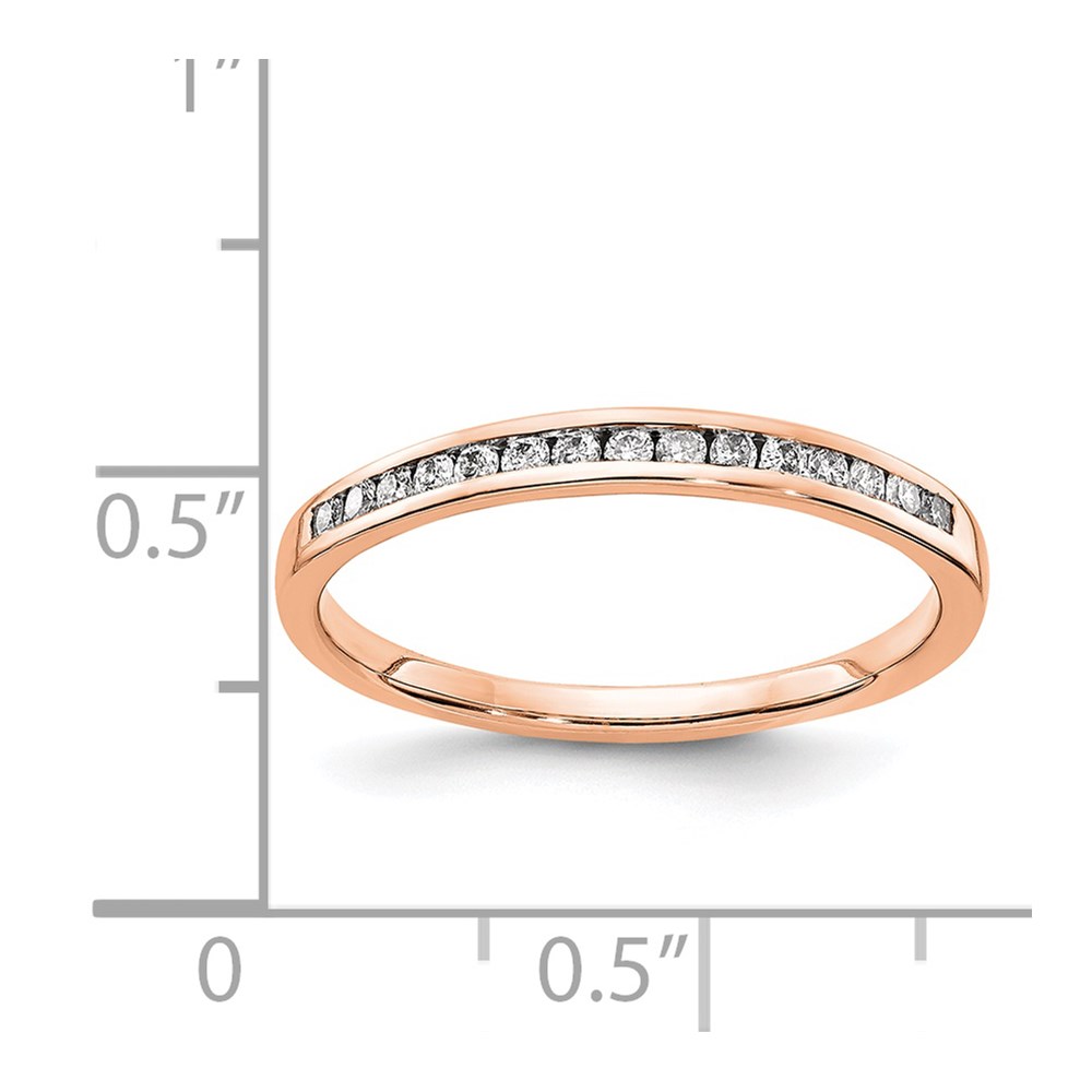 Picture of Finest Gold 14K Rose Gold Diamond Channel Band - Size 6.75