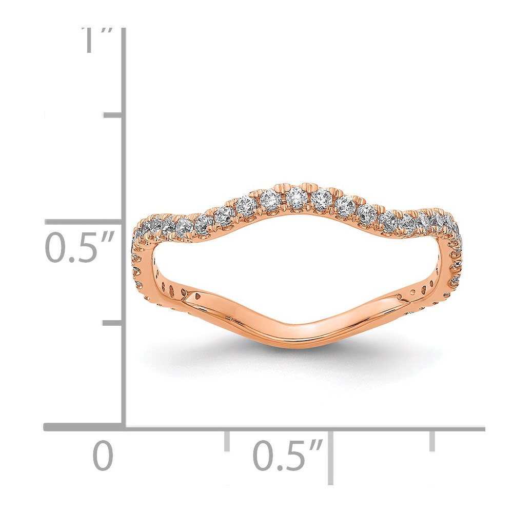 Picture of Finest Gold 14K Rose Gold Diamond Wavy Band - Size 6.75