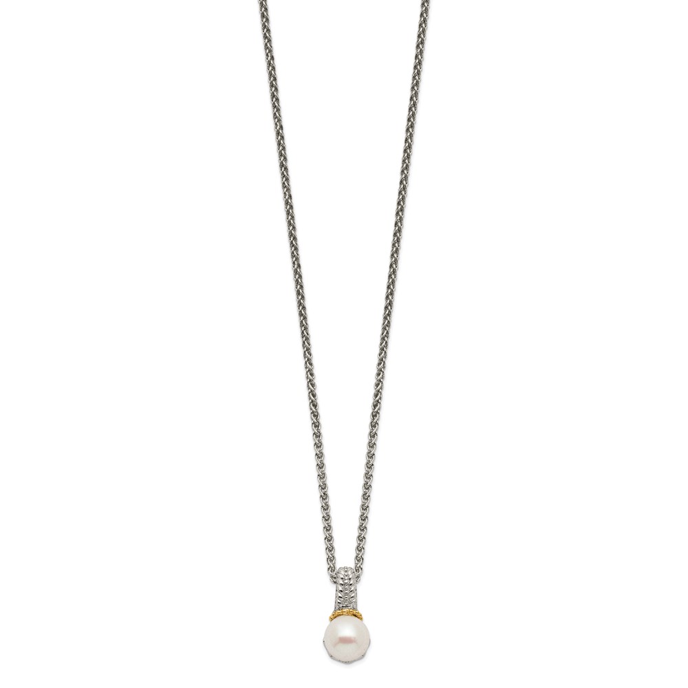 Picture of Finest Gold Sterling Silver with 14K Accent 8-9 mm FWC Pearl Chain Slide Necklace