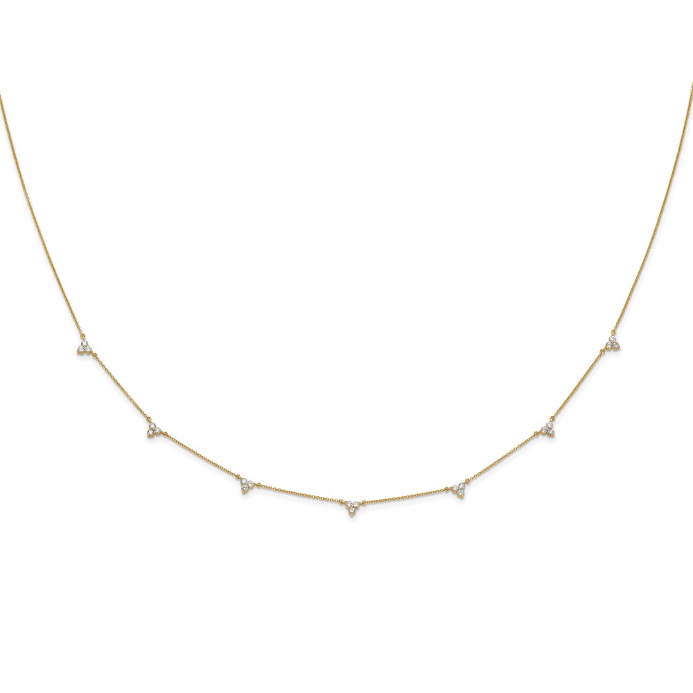 Picture of Finest Gold 14K Yellow Gold Diamond Multi Station 18 in. Necklace