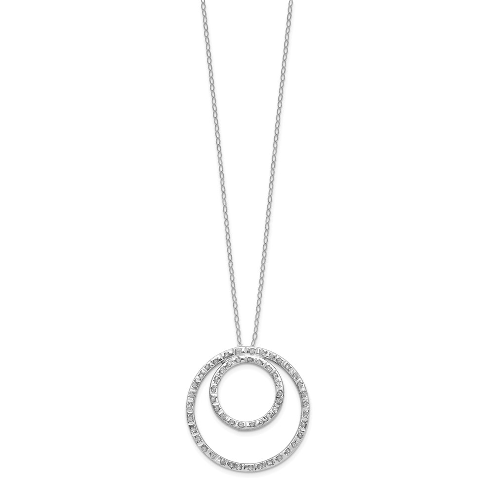 Picture of Finest Gold 14K White Gold Diamond Fascination Double Circle Necklace
