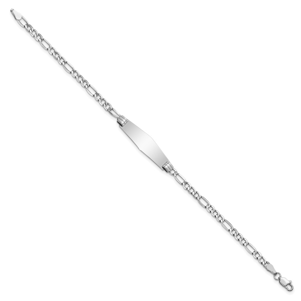 Picture of Finest Gold 14K White Gold Semi-Solid Soft Diamond Shape Figaro Link ID 7 in. Bracelet