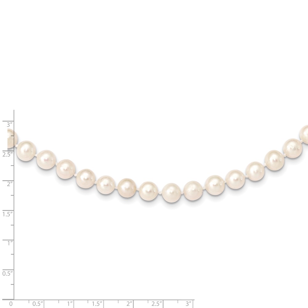 Picture of Finest Gold 28 in. 7-8 mm 14K White Near Round Freshwater Cultured Pearl Necklace