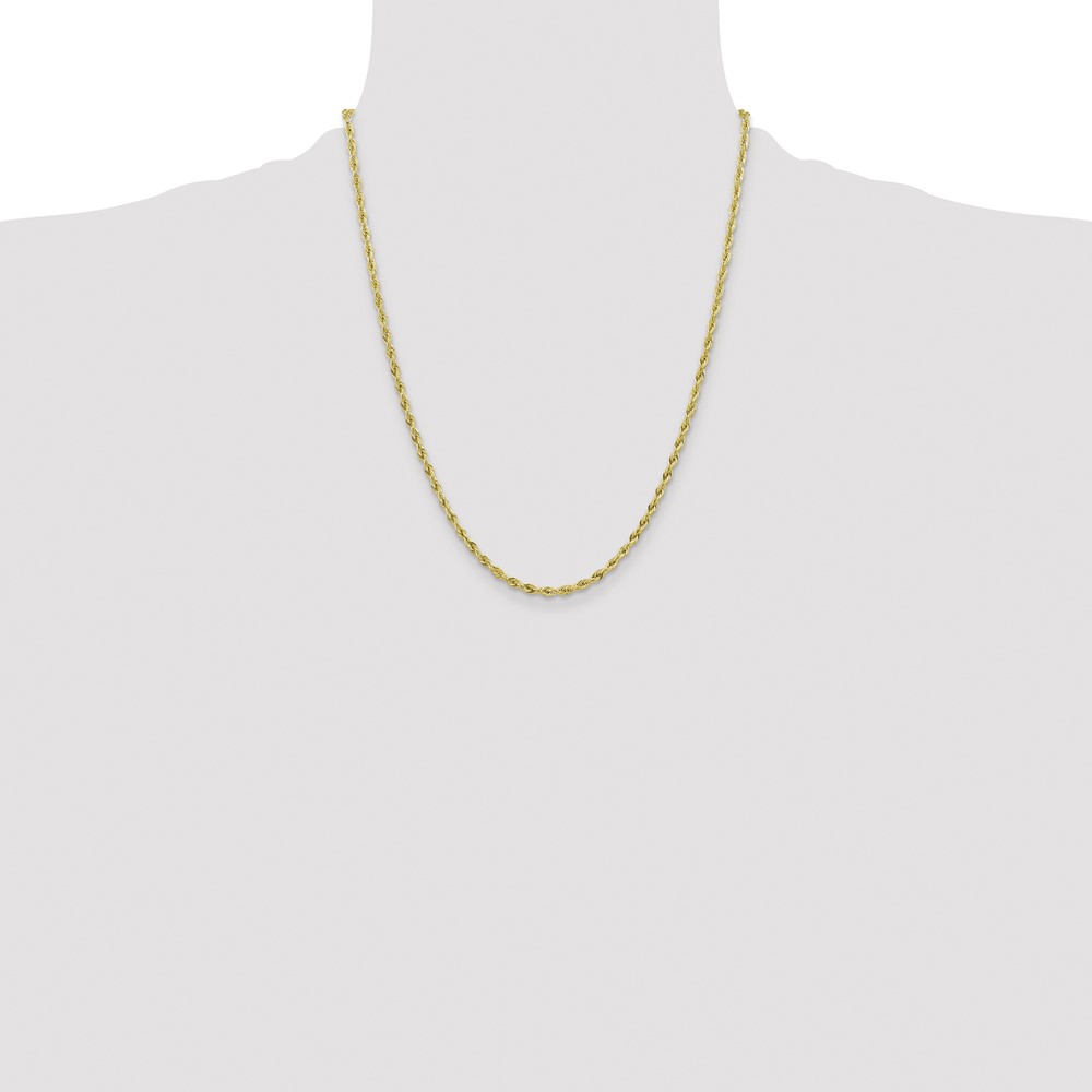 Picture of Finest Gold 10K Yellow Gold 3 mm Semi-Solid 22 in. Rope Chain