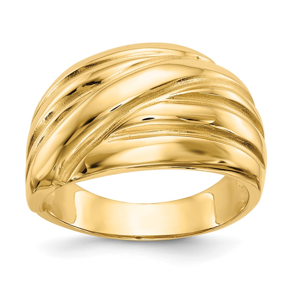 UPC 752561919528 product image for 14 mm 14K Polished Scalloped Dome Ring, Yellow - Size 6 | upcitemdb.com