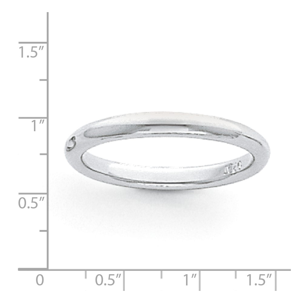 Picture of Finest Gold Platinum 3 mm Half-round Comfort Fit Lightweight Band&#44; Size 11.5