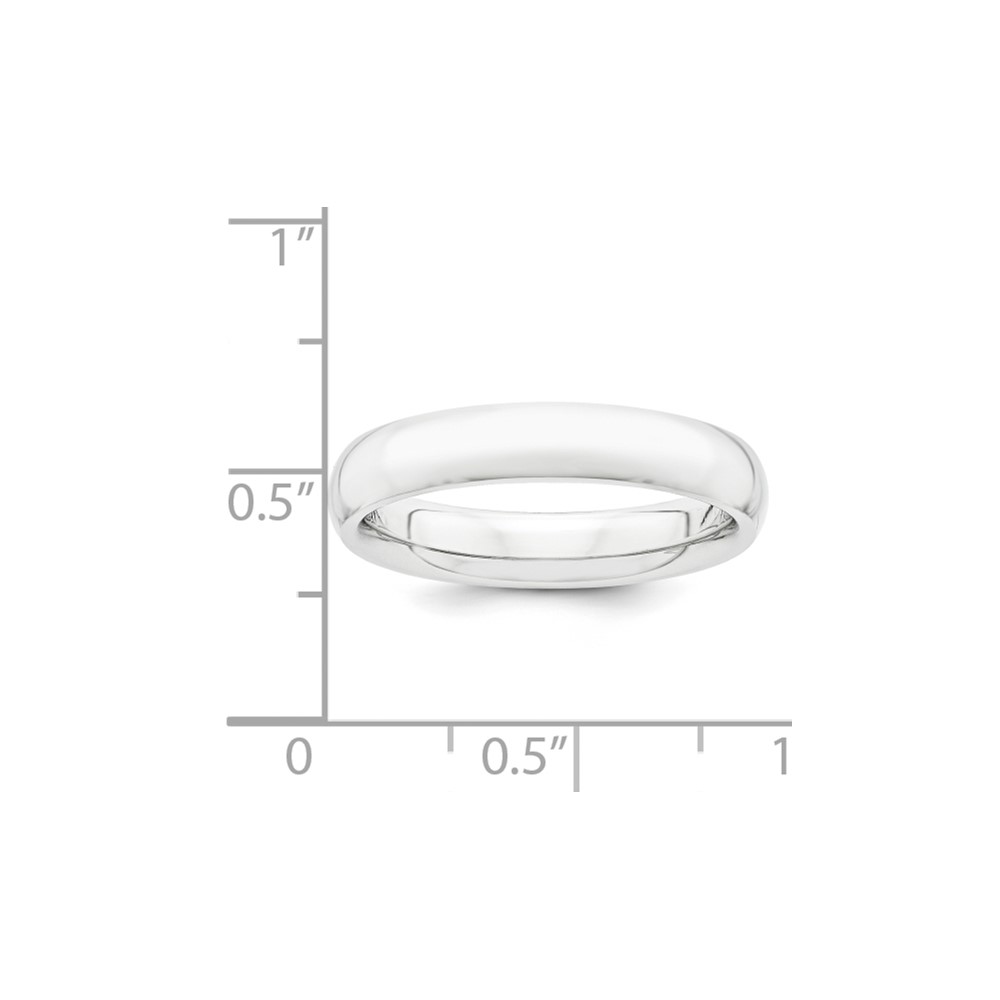 Picture of Finest Gold Platinum 4 mm Half-Round Comfort Fit Lightweight Band Ring  Size 11.5