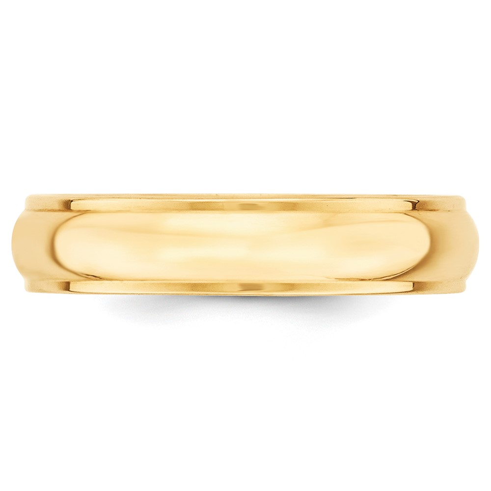 Picture of Finest Gold 10KY 5 mm Half Round with Edge Ring&#44; Band Size 9