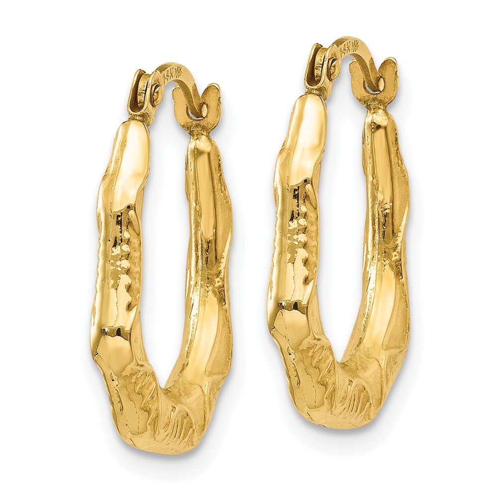 Picture of Finest Gold 14K Yellow Gold Hollow Oval Hoop Earrings