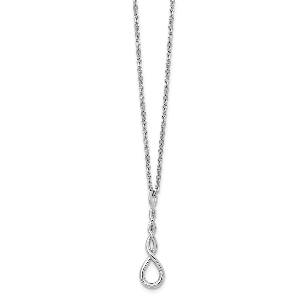 Qw324-18 18 In. Sterling Silver Twisted Diamond Necklace