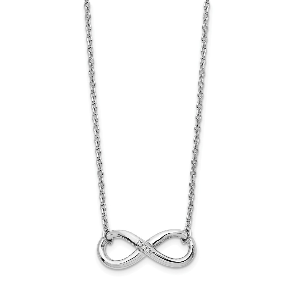 Qw346-18 18 In. Sterling Silver White Ice Infinity Diamond Necklace