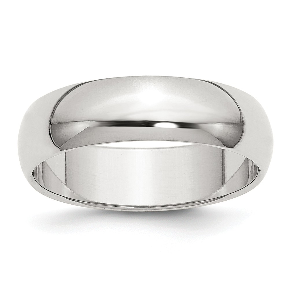 Qwh060-10 6 Mm Sterling Silver Half-round Band, Size 10
