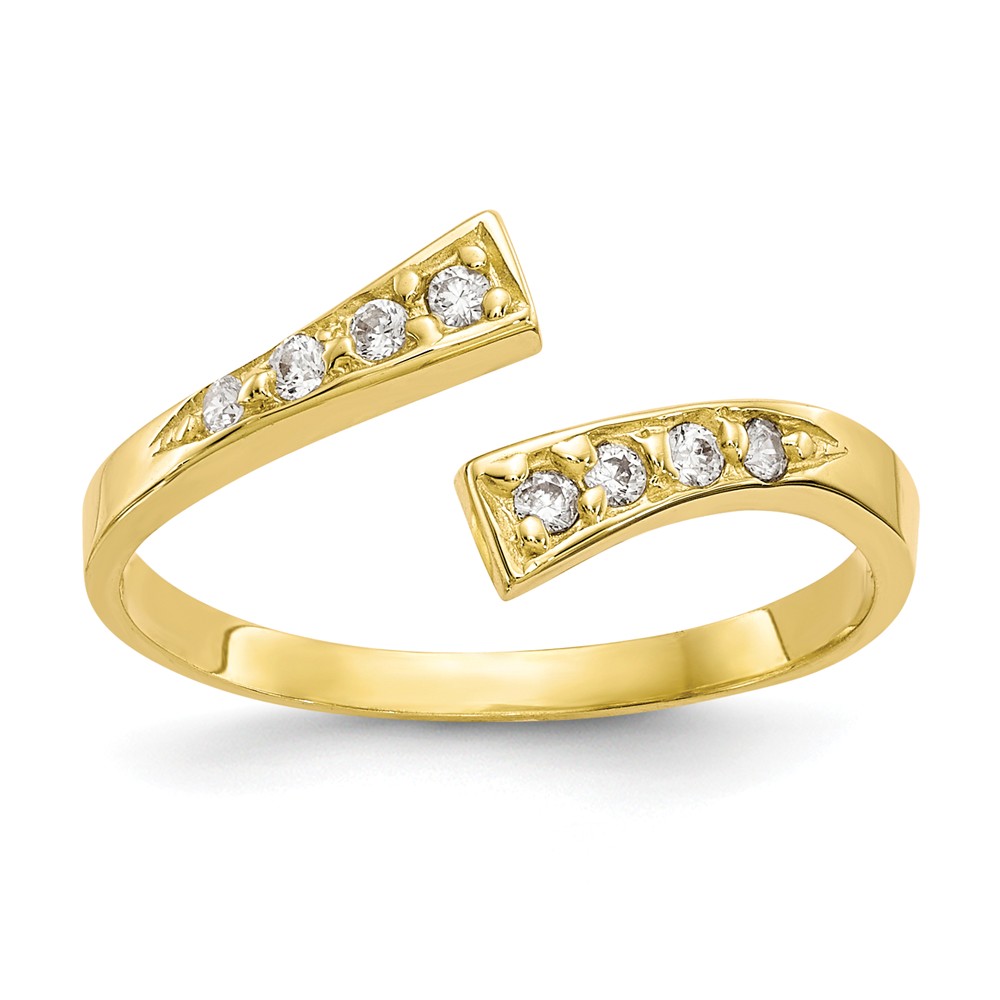 10c1162 10k Yellow Gold Cubic Zirconia Toe Ring