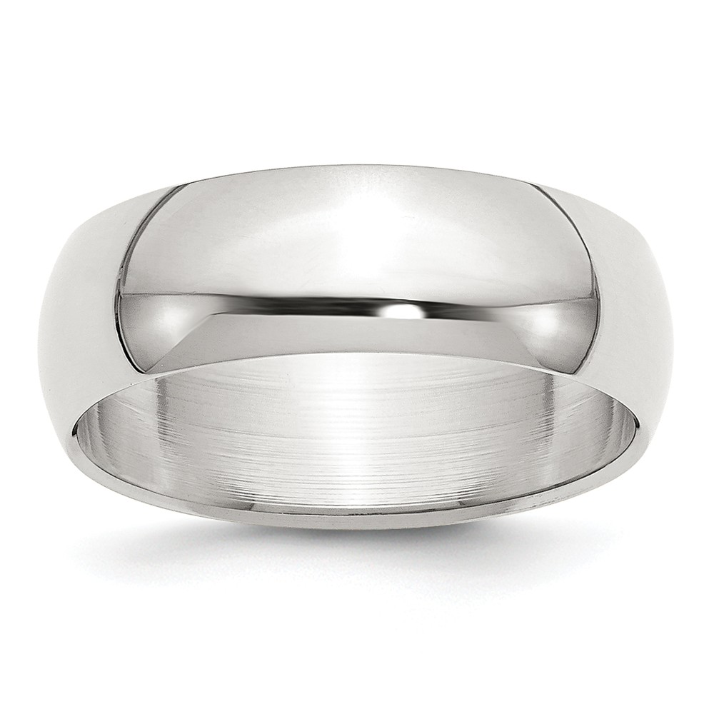 Qwh070-5 7 Mm Sterling Silver Half-round Band, Size 5