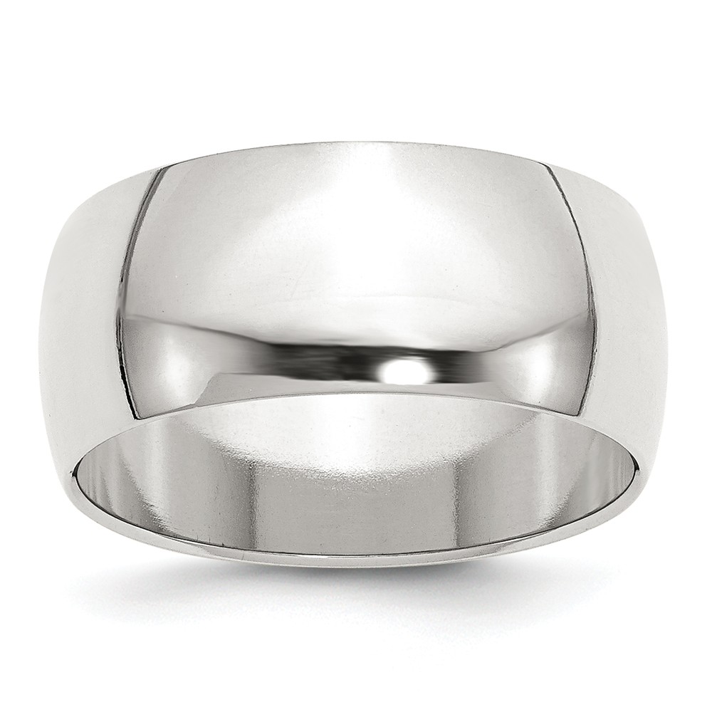 Qwh090-10 9 Mm Sterling Silver Half-round Band, Size 10