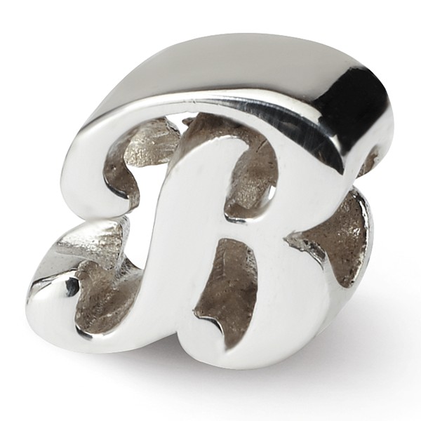 Reflection Beads Qrs1430b Sterling Silver Letter B Script Bead