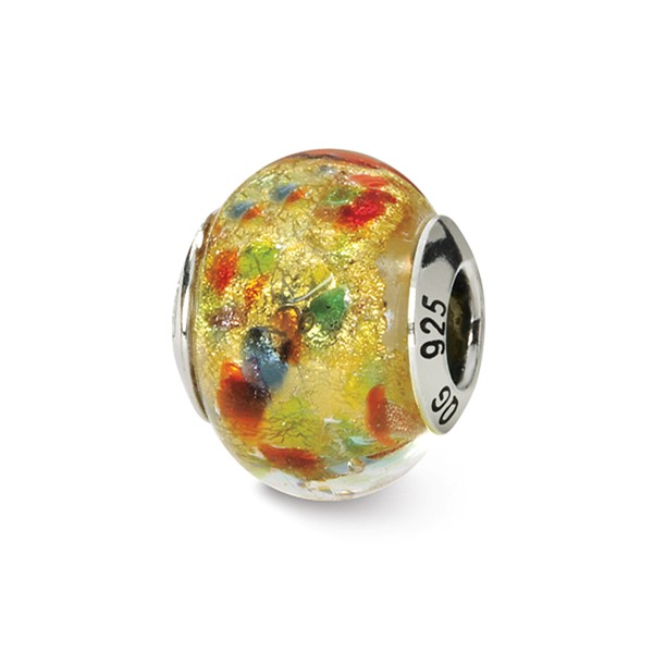 Reflection Beads Qrs1522 Sterling Silver Yellow With Multi Italian Murano Bead