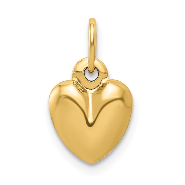 C2904 14k Yellow Gold Puffed Heart Charm
