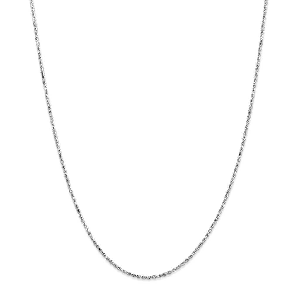 012w-18 1.5 Mm X 18 In. 14k White Gold Diamond-cut Rope Chain